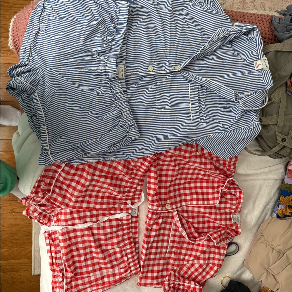 J. Crew Red and Blue Pajama Set Intimates & Sleepwear